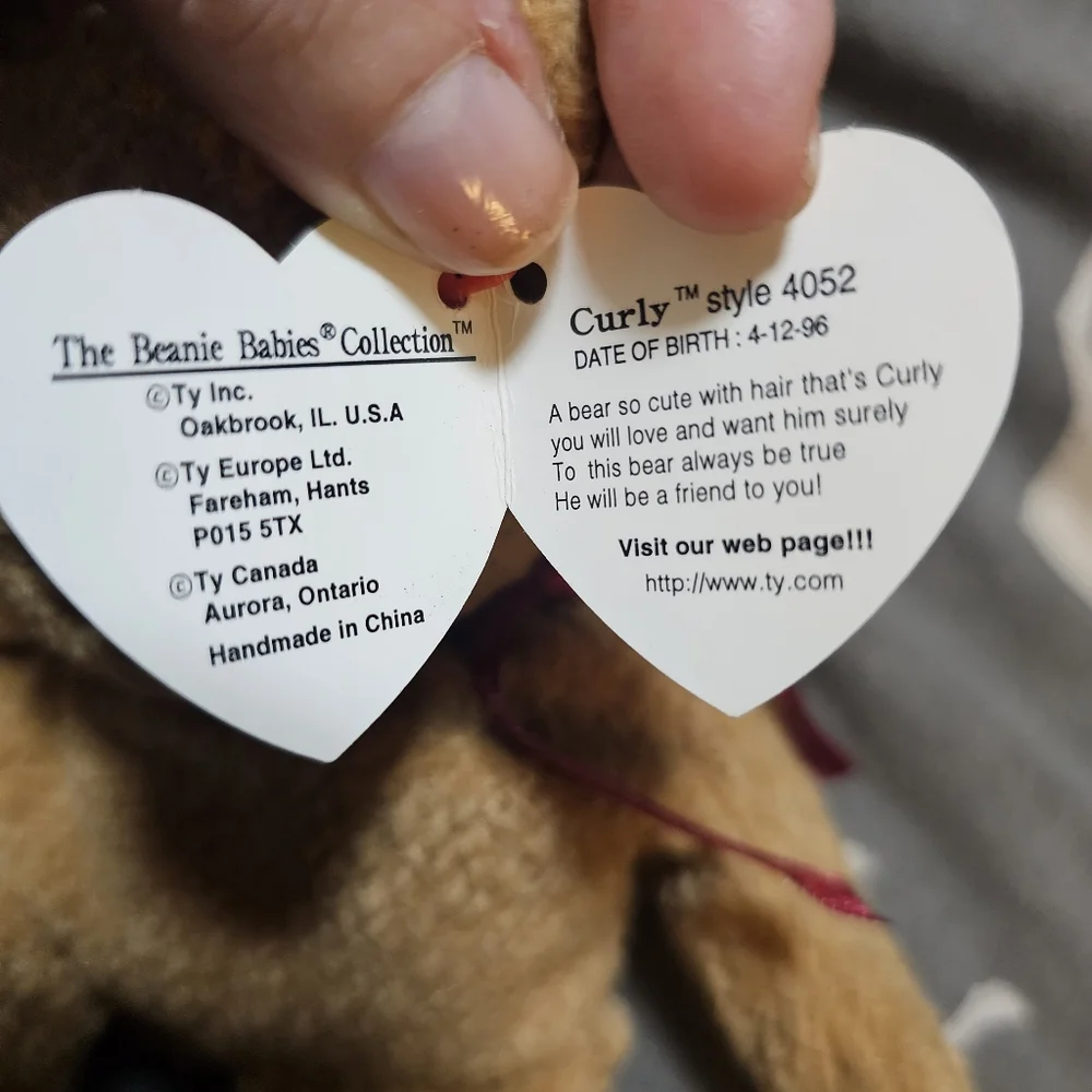 Beanie babies PVC TY Curly bear RARE - Picture 4 of 5